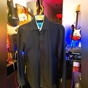 Mens black medium classy retro Gothic dress shirt